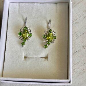 Ross-Simons Green Peridot & Green Diopside Drop Earrings Set in Sterling Silver